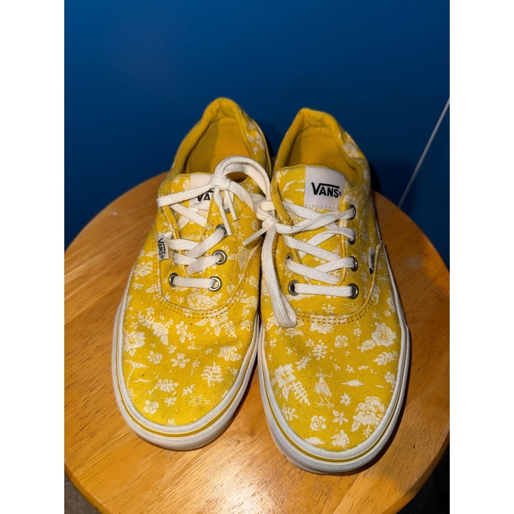 Vans Era Yellow Floral Hawaiian Print Low Top Sneakers Womens 7